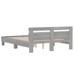 vidaXL Cadru de pat cu tăblie gri sonoma 140x190 cm lemn prelucrat vidaXL Cadru de pat cu tăblie gri sonoma 140x190 cm lemn prelucrat