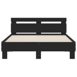 vidaXL Cadru de pat cu tăblie, negru, 135x190 cm, lemn prelucrat vidaXL Cadru de pat cu tăblie, negru, 135x190 cm, lemn prelucrat