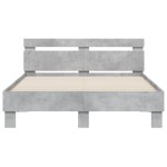 vidaXL Cadru de pat cu tăblie gri beton 135x190 cm lemn prelucrat vidaXL Cadru de pat cu tăblie gri beton 135x190 cm lemn prelucrat