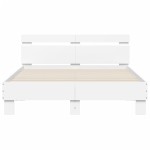 vidaXL Cadru de pat cu tăblie, alb, 120x190 cm, lemn prelucrat vidaXL Cadru de pat cu tăblie, alb, 120x190 cm, lemn prelucrat