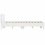 vidaXL Cadru de pat cu tăblie, alb, 120x190 cm, lemn prelucrat vidaXL Cadru de pat cu tăblie, alb, 120x190 cm, lemn prelucrat