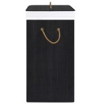 vidaXL Coș de rufe din bambus cu 2 secțiuni, negru, 72 L vidaXL Coș de rufe din bambus cu 2 secțiuni, negru, 72 L