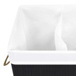 vidaXL Coș de rufe din bambus cu 2 secțiuni, negru, 72 L vidaXL Coș de rufe din bambus cu 2 secțiuni, negru, 72 L