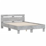 vidaXL Cadru de pat cu tăblie gri beton 120x190 cm lemn prelucrat