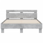 vidaXL Cadru de pat cu tăblie gri beton 120x190 cm lemn prelucrat