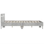 vidaXL Cadru de pat cu tăblie gri beton 120x190 cm lemn prelucrat