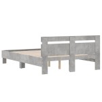 vidaXL Cadru de pat cu tăblie gri beton 120x190 cm lemn prelucrat