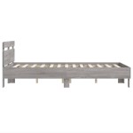vidaXL Cadru de pat cu tăblie gri sonoma 120x190 cm lemn prelucrat vidaXL Cadru de pat cu tăblie gri sonoma 120x190 cm lemn prelucrat