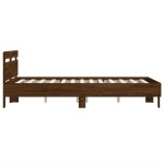vidaXL Cadru de pat cu tăblie stejar maro 120x190 cm lemn prelucrat