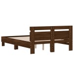 vidaXL Cadru de pat cu tăblie stejar maro 120x190 cm lemn prelucrat
