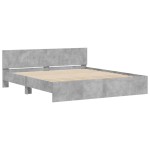 vidaXL Cadru de pat cu tăblie, gri beton, 200x200 cm vidaXL Cadru de pat cu tăblie, gri beton, 200x200 cm