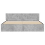 vidaXL Cadru de pat cu tăblie, gri beton, 200x200 cm vidaXL Cadru de pat cu tăblie, gri beton, 200x200 cm