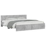 vidaXL Cadru de pat cu tăblie, gri beton, 180x200 cm vidaXL Cadru de pat cu tăblie, gri beton, 180x200 cm