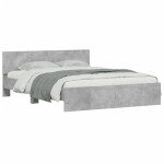 vidaXL Cadru de pat cu tăblie, gri beton, 150x200 cm vidaXL Cadru de pat cu tăblie, gri beton, 150x200 cm