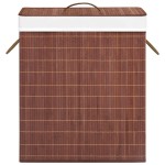 vidaXL Coș de rufe din bambus cu 2 secțiuni, maro, 100 L vidaXL Coș de rufe din bambus cu 2 secțiuni, maro, 100 L