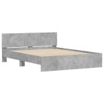 vidaXL Cadru de pat cu tăblie, gri beton, 140x200 cm vidaXL Cadru de pat cu tăblie, gri beton, 140x200 cm