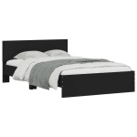 vidaXL Cadru de pat cu tăblie, negru, 120x200 cm vidaXL Cadru de pat cu tăblie, negru, 120x200 cm