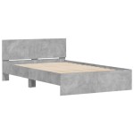 vidaXL Cadru de pat cu tăblie, gri beton, 120x200 cm vidaXL Cadru de pat cu tăblie, gri beton, 120x200 cm