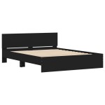 vidaXL Cadru de pat cu tăblie, negru, 140x190 cm vidaXL Cadru de pat cu tăblie, negru, 140x190 cm