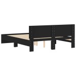vidaXL Cadru de pat cu tăblie, negru, 140x190 cm vidaXL Cadru de pat cu tăblie, negru, 140x190 cm