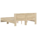 vidaXL Cadru de pat cu tăblie, stejar sonoma, 140x190 cm vidaXL Cadru de pat cu tăblie, stejar sonoma, 140x190 cm