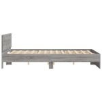 vidaXL Cadru de pat cu tăblie, gri sonoma, 140x190 cm vidaXL Cadru de pat cu tăblie, gri sonoma, 140x190 cm