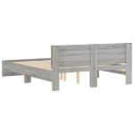 vidaXL Cadru de pat cu tăblie, gri sonoma, 140x190 cm vidaXL Cadru de pat cu tăblie, gri sonoma, 140x190 cm