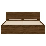 vidaXL Cadru de pat cu tăblie, stejar maro, 140x190 cm vidaXL Cadru de pat cu tăblie, stejar maro, 140x190 cm
