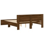 vidaXL Cadru de pat cu tăblie, stejar maro, 140x190 cm vidaXL Cadru de pat cu tăblie, stejar maro, 140x190 cm