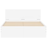 vidaXL Cadru de pat cu tăblie, alb, 135x190 cm vidaXL Cadru de pat cu tăblie, alb, 135x190 cm