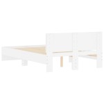 vidaXL Cadru de pat cu tăblie, alb, 135x190 cm vidaXL Cadru de pat cu tăblie, alb, 135x190 cm