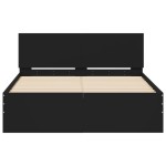 vidaXL Cadru de pat cu tăblie, negru, 135x190 cm vidaXL Cadru de pat cu tăblie, negru, 135x190 cm