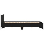 vidaXL Cadru de pat cu tăblie, negru, 135x190 cm vidaXL Cadru de pat cu tăblie, negru, 135x190 cm