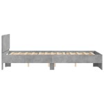 vidaXL Cadru de pat cu tăblie, gri beton, 135x190 cm vidaXL Cadru de pat cu tăblie, gri beton, 135x190 cm