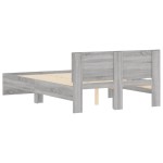 vidaXL Cadru de pat cu tăblie, gri sonoma, 135x190 cm vidaXL Cadru de pat cu tăblie, gri sonoma, 135x190 cm