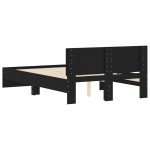 vidaXL Cadru de pat cu tăblie, negru, 120x190 cm vidaXL Cadru de pat cu tăblie, negru, 120x190 cm