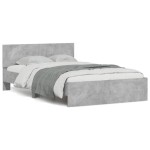 vidaXL Cadru de pat cu tăblie, gri beton, 120x190 cm vidaXL Cadru de pat cu tăblie, gri beton, 120x190 cm