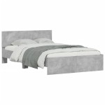 vidaXL Cadru de pat cu tăblie, gri beton, 120x190 cm vidaXL Cadru de pat cu tăblie, gri beton, 120x190 cm