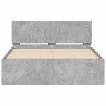 vidaXL Cadru de pat cu tăblie, gri beton, 120x190 cm vidaXL Cadru de pat cu tăblie, gri beton, 120x190 cm