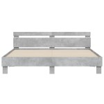 vidaXL Cadru de pat cu tăblie și LED, gri beton, 200x200 cm vidaXL Cadru de pat cu tăblie și LED, gri beton, 200x200 cm
