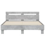 vidaXL Cadru de pat cu tăblie și LED, gri beton, 140x200 cm vidaXL Cadru de pat cu tăblie și LED, gri beton, 140x200 cm