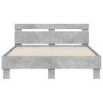 vidaXL Cadru de pat cu tăblie și LED, gri beton, 120x200 cm vidaXL Cadru de pat cu tăblie și LED, gri beton, 120x200 cm