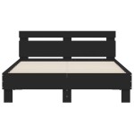 vidaXL Cadru de pat cu tăblie și LED, negru, 120x190 cm vidaXL Cadru de pat cu tăblie și LED, negru, 120x190 cm