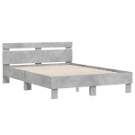 vidaXL Cadru de pat cu tăblie și LED, gri beton, 120x190 cm vidaXL Cadru de pat cu tăblie și LED, gri beton, 120x190 cm