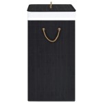 vidaXL Coș de rufe din bambus cu o secțiune, negru, 83 L vidaXL Coș de rufe din bambus cu o secțiune, negru, 83 L