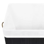 vidaXL Coș de rufe din bambus cu o secțiune, negru, 83 L vidaXL Coș de rufe din bambus cu o secțiune, negru, 83 L