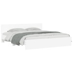 vidaXL Cadru de pat cu tăblie și LED, alb, 180x200 cm vidaXL Cadru de pat cu tăblie și LED, alb, 180x200 cm