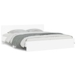 vidaXL Cadru de pat cu tăblie și LED, alb, 180x200 cm vidaXL Cadru de pat cu tăblie și LED, alb, 180x200 cm