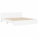 vidaXL Cadru de pat cu tăblie și LED, alb, 180x200 cm vidaXL Cadru de pat cu tăblie și LED, alb, 180x200 cm
