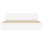 vidaXL Cadru de pat cu tăblie și LED, alb, 180x200 cm vidaXL Cadru de pat cu tăblie și LED, alb, 180x200 cm